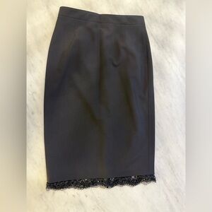 DSQUARED2 Black Pencil Skirt with Embellished Hem